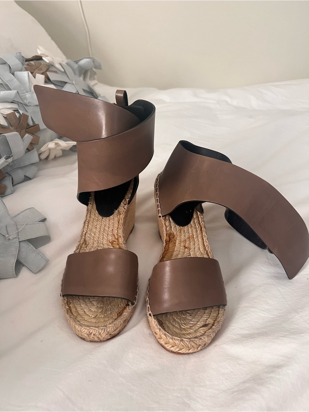 Celine leather wedge sandals